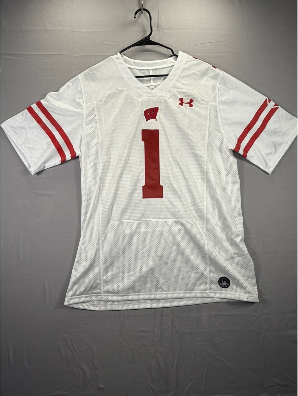 Under Armour Wisconsin Badgers White #1 Football Jersey